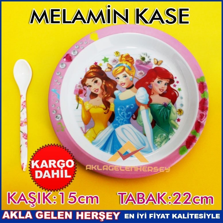 Ücretsiz Kargo BARBİE RESİMLİ MELAMİN KAŞIKLI MAMA TABAK SETİ