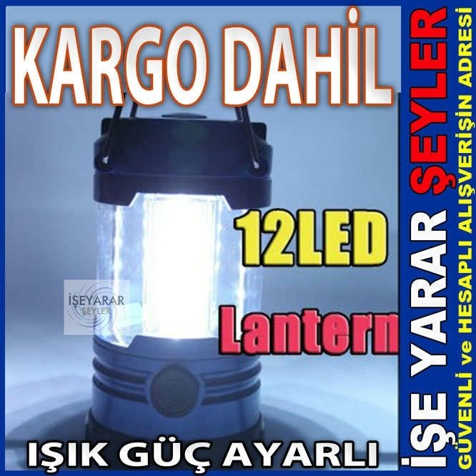 12LED ışıkAYARLI PUSULALI KAMP LAMBASI IŞILDAK
