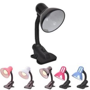 Led Ampul Hediyeli Mandallı Masa Lambası Fişli E27 Duy Ders Çalışma ve Kitap Okuma Işığı