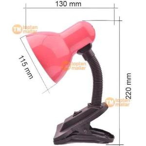 Led Ampul Hediyeli Mandallı Masa Lambası Fişli E27 Duy Ders Çalışma ve Kitap Okuma Işığı