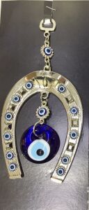 20x8cm Nazarlıklı Küçük Nal Duvar Süsü Gümüş Kaplama Kararmaz Şık tasarım