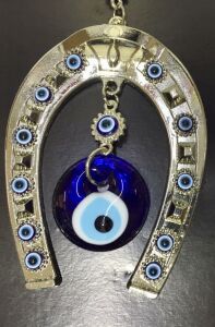 20x8cm Nazarlıklı Küçük Nal Duvar Süsü Gümüş Kaplama Kararmaz Şık tasarım