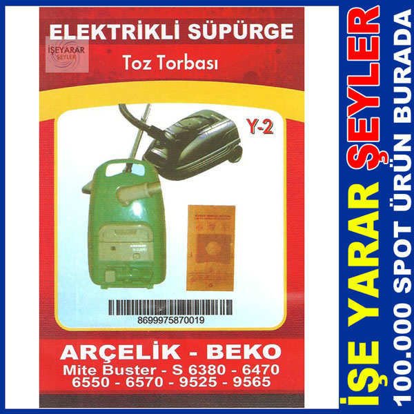 ARÇELİK BEKO ELEKTRİKLİ SÜPÜRGE TOZTORBASI Y2