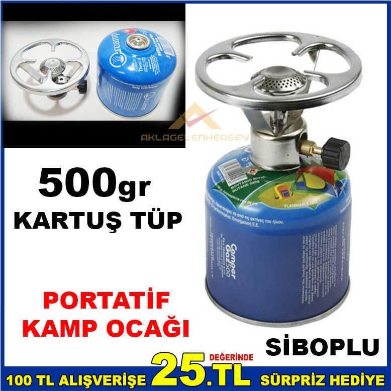 500gr. TÜP GAZ İLE PORTATİF SİBOPLU KAMP OCAĞI