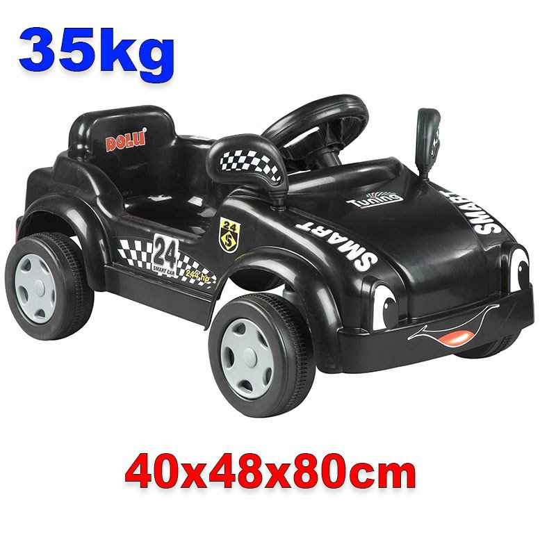 Dolu Smart Pedallı Araba Siyah Renk Kullanışlı Eğitici 40x48x80cm Ebatında Dikiz Aynalı Pedallı Araç