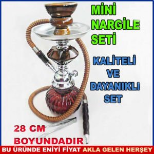 KALİTELİ VE DAYANIKLI  28 CM MİNİ NARGİLE SETİ