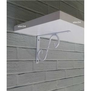 2 adet Vidaları ile Tam Set Süper kalite Güçlü Metal Sağlam L Model Ferforje raf ayağı 23x30cm BEYAZ