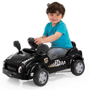 Dolu Smart Pedallı Araba Siyah Renk Kullanışlı Eğitici 40x48x80cm Ebatında Dikiz Aynalı Pedallı Araç