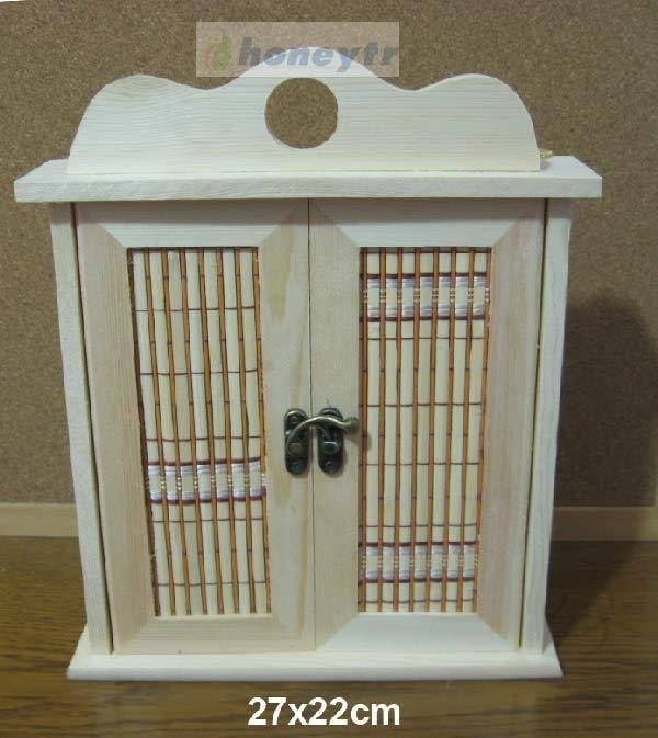 Ahşap Anahtar Kutusu, Naturel,Bambu işleme Kapak