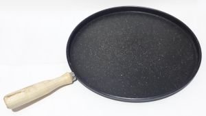 36cm Çapında Ahşap Tek Kulplu Granit Gözleme Bazlama Krep Tavası