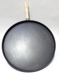 36cm Çapında Ahşap Tek Kulplu Granit Gözleme Bazlama Krep Tavası