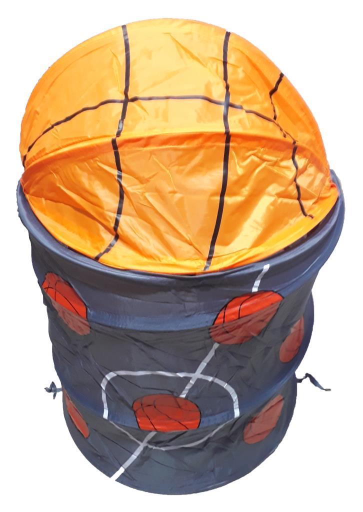 Katlanabilir Oyuncak Selesi veya Kirli Çamaşır Sepeti 50x43x43cm Uğur Böceği, Ördek, Futbol Desenli turuncu
