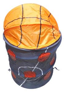 Katlanabilir Oyuncak Selesi veya Kirli Çamaşır Sepeti 50x43x43cm Uğur Böceği, Ördek, Futbol Desenli turuncu