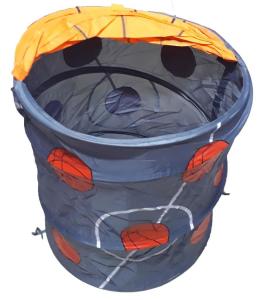 Katlanabilir Oyuncak Selesi veya Kirli Çamaşır Sepeti 50x43x43cm Uğur Böceği, Ördek, Futbol Desenli turuncu