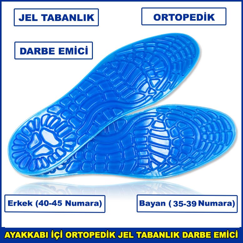 Ayakkabı içi ortopedik jel tabanlık darbe emici,masaj yapan yumuşak ve rahat yürüyüş ve koşu için