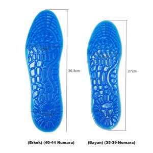 Ayakkabı içi ortopedik jel tabanlık darbe emici,masaj yapan yumuşak ve rahat yürüyüş ve koşu için