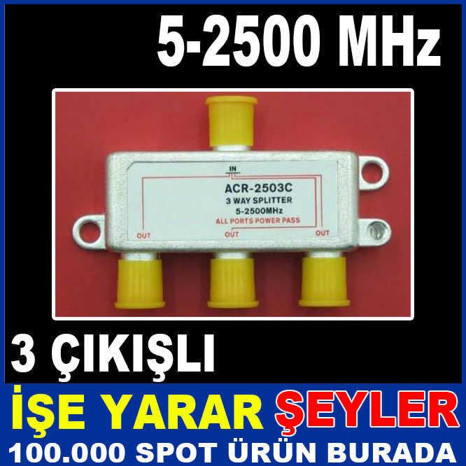 3lü 1/3 SPLİTTER ANTEN DAĞITICI UYDU ÇOĞALTICI