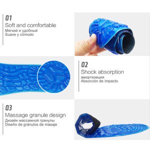 Ayakkabı içi ortopedik jel tabanlık darbe emici,masaj yapan yumuşak ve rahat yürüyüş ve koşu için