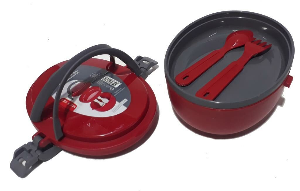 Çatal Kaşıklı Taşınabilir Kilitli Kapaklı Sızdırmaz Beslenme Kabı Kaliteli Plastikten Üretilmiştir