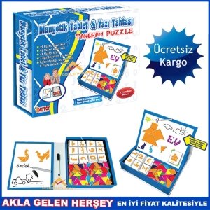 Kargo Dahil MANYETİK TABLET TANGRAM ŞEKİLLER YAZI TAHTASI SETİ