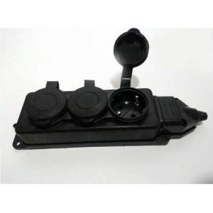 3lü GRUP PRİZ TOPRAKLI KAPAKLI SERİ KAUÇUK PRİZ