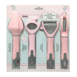 4'lü Mutfak Gereçleri Seti El Aleti Takımı Sebze Soyacağı Açacak Narenciye Sıkacağı