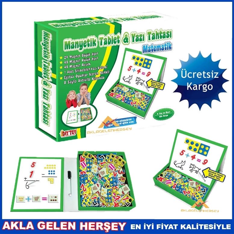 Kargo Dahil MANYETİK TABLET MATEMATİK SETİ VE YAZI TAHTASI