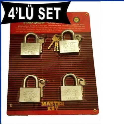 AYNI ANAHTARLA AÇILAN 4lü MASTER ASMA KİLİT SETİ