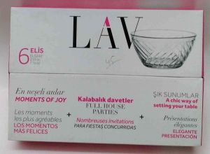 Lav Elis ELS 242. 6 Adet 21 Cm Cam Küçük Kase