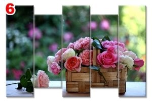 SEPETTE GULLER 7 STİL 5 PARÇALI KANVAS TABLO