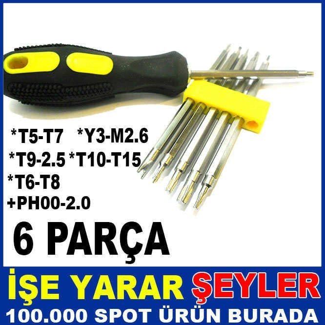 6 PARÇA MULTİFONKSİYON TAMİR TORNAVİDA SETİ