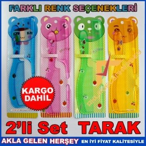 kargo dahil FARKLI RENKLERDE, ŞEFFAF 2'Lİ SET TARAK