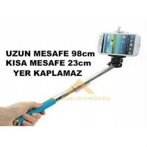 Katlanır Selfie Çubuğu Kolay ve Pratik Kullanımlı Her ölçüye Ayarlanabilir Uzunlukta Özçekim Çubuğu
