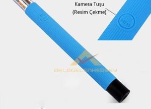 Katlanır Selfie Çubuğu Kolay ve Pratik Kullanımlı Her ölçüye Ayarlanabilir Uzunlukta Özçekim Çubuğu