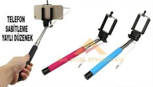 Katlanır Selfie Çubuğu Kolay ve Pratik Kullanımlı Her ölçüye Ayarlanabilir Uzunlukta Özçekim Çubuğu