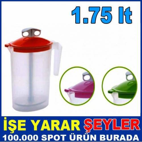 Renkli Kapaklı Yayık Ayran Sürahisi 1.75 Lt