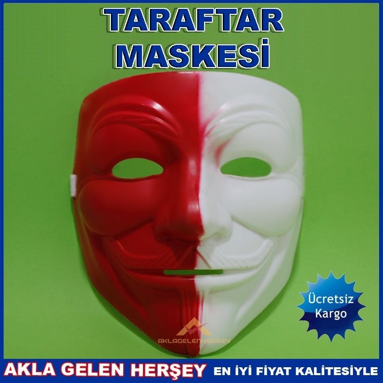 TR ÇİFT RENK SERT PLASTİKTEN TARAFTAR MASKESİ KD