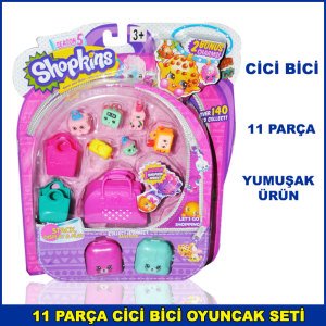 11 Parça Cici Bici Oyun Seti Yumuşak Ürün 1. Kalite ve Dayanıklı - Shopkins