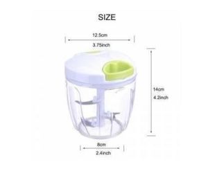 Büyük Boy İpli El Rondosu,5 Bıçaklı Kilitli Kapak,Geniş Hazneli İp Çekmeli Soğan Rondosu Doğrayıcı