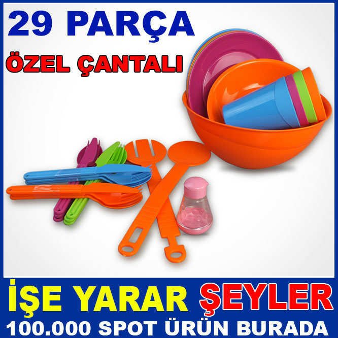 FERMUARLI ÖZEL ÇANTALI 29 PARÇA PİKNİK SETİ