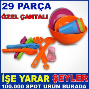 FERMUARLI ÖZEL ÇANTALI 29 PARÇA PİKNİK SETİ