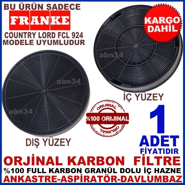 FRANKE COUNTRY LORD FCL 924  ANKASTRE DAVLUMBAZ GRANÜL FİLTRE