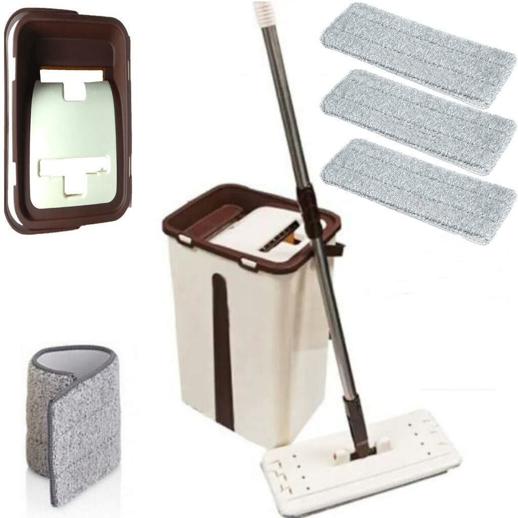 Yeni Nesil Microfiber Tablet Mop 3 Paspaslı Temizlik Seti 2 hazne