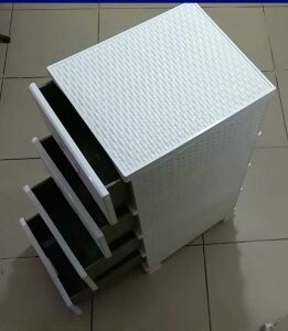 1.kalite plastik 4 çekmeceli beyaz raddan lüks hasır komidin