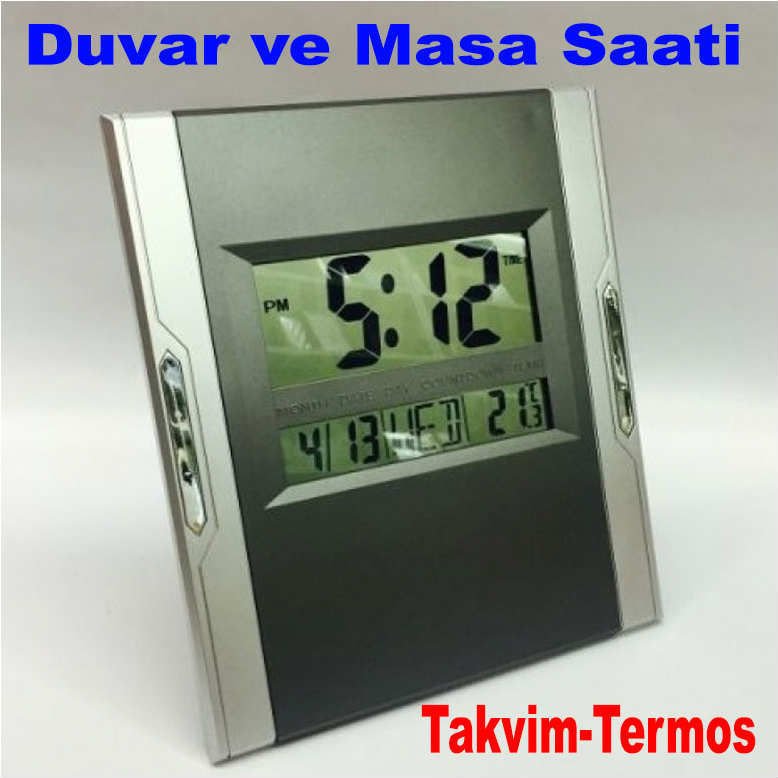 KENKO KK-3886 Dijital Duvar ve Masa Saati - Takvim - Termometre 234x200x28mm LCD Ekran Saat