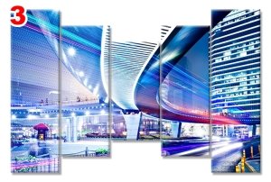 SEHIR BINA ISIKLAR 7 STİL 5 PARÇALI KANVAS TABLO