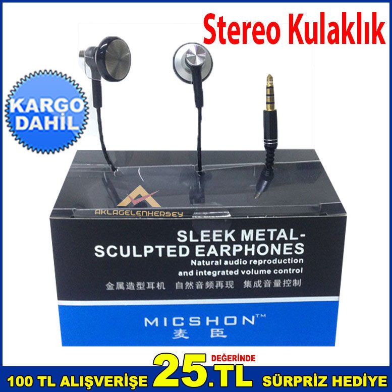Mikrofonlu Kulaklık Kaliteli Ses Cep Telefon Kulaklığı 120cm Kablo Uzunluğu Stereo Kulaklık Siyah-1
