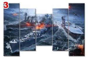 SAVAS GEMILERI MODELLEME 7 STİL 5 PARÇALI KANVAS TABLO