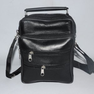 Gerçek Deri El Çantası - Askılı 5 Cepli Dikey Orta Boy Hakiki Deri El Çantası 20x16cm