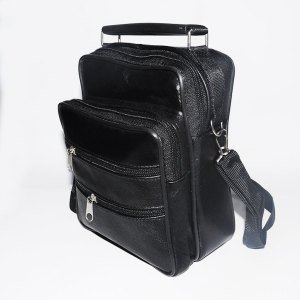 Gerçek Deri El Çantası - Askılı 5 Cepli Dikey Orta Boy Hakiki Deri El Çantası 20x16cm